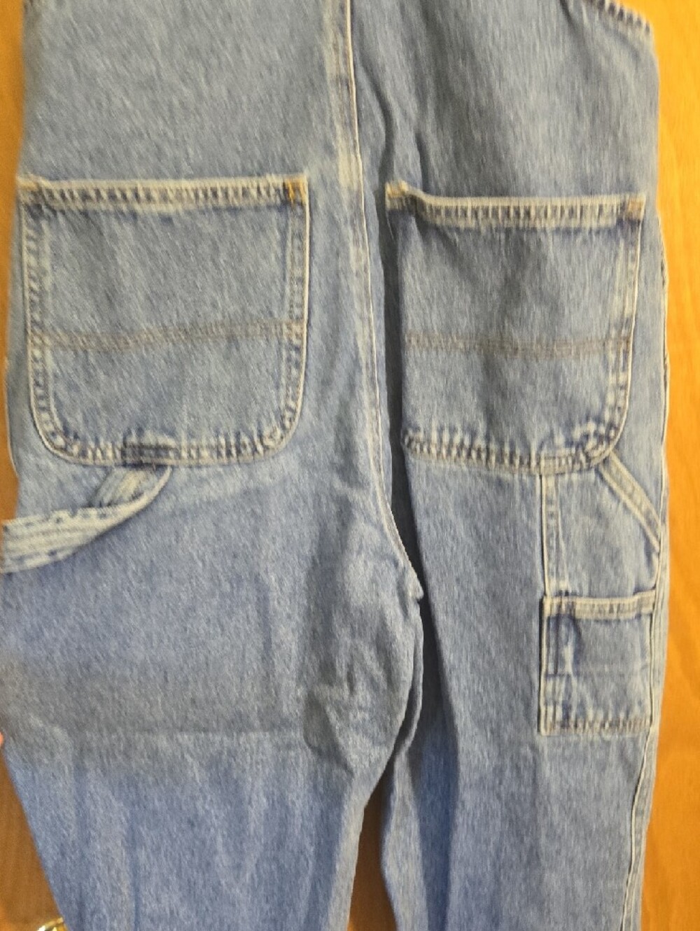 Light Wash Straight Leg Blue Denim Vintage 100 Cotton London Overalls Jumpsuit - Picture 6 of 12